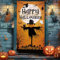 ZIJANG Halloween Tür Deko Banner, 180x90cm Happy Halloween Türvorhang, Halloween Deko Hintergrund mit Bandseil, für Fenster, Innenwände, Türvorhänge