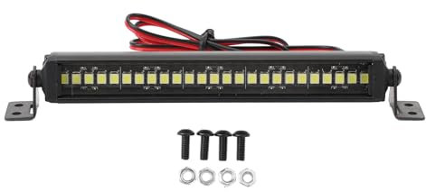 Bnineteenteam RC LED Lichtleiste, RC Auto Dach Lichtleiste Superhelle 25LED Lichtleiste Aluminiumlegierung RC Dach LED Lampe RC Zubehör Passend für 1/10 RC Crawler Car