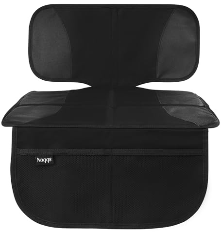 Noqqs Kindersitzunterlage Auto Sitzschutz ISOFIX geeignet – extra verstärkt & wasserdicht – Premium Autositzschoner für Kindersitz & Babyschale – rutschfest & universell kompatibel (Schwarz)
