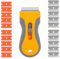 ZEPIQOR Rasqueta vitroceramica con 10 de Acero al Carbono y 10 Hojas de plástico, Rascador de Vidrio y vitrocerámica, para la eliminación de Pegamento, Pintura, calcomanías, Tinte