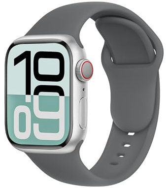 SRena SBC1A for Cinturino Apple Watch 38 40 41 42 44 45 46 mm,Ultra e Ultra 2,SE,Serie 7/8/9/10 - Compatibile con Tutti i Modelli,Grigio Fango Vulcanico