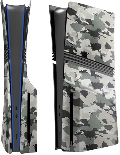 Pro Disc Edition, piastre di copertura per console PS5 Pro, pannelli di copertura compatibili con la nuova PlayStation 5 Pro, accessori protettivi di ricambio (grigio mimetico)