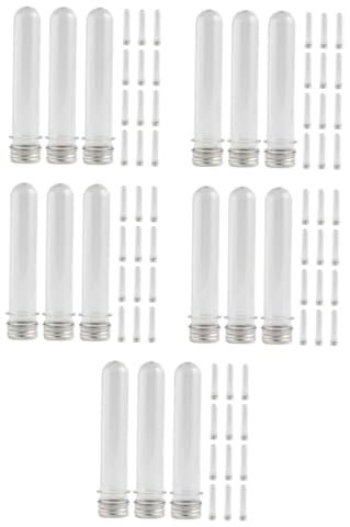 FRCOLOR 5 Sätze Aufbewahrungsröhre Für Schnürsenkel Aufbewahrungsbehälter Für Schnürsenkel Reagenzglas Tragbare Schnürsenkelschläuche Fläschchen Lagerung Plastik Transparent 15 Stück * 5