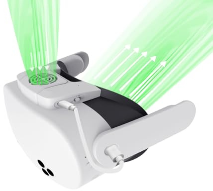 Fan Cooling Mask for Meta quest 3S, VR Heat Dissipation Accessories Anti-fogging Accelerated Air Flow Adjustable Cooling Heat Fan for VR Headset