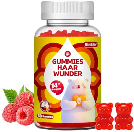 Haarwuchsmittel für Haarwachstum Biotin Hochdosierte 10000μg Gummibärchen hair gummies Haarvitamine Haarausfall Frauen für Haare Haut Nägel zuckerfrei vegan