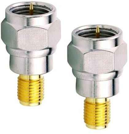 ACONRFTOL SMA-Buchse auf F-Typ-Stecker Koaxialadapter 75 Ohm F-Typ Männlich auf SMA Weiblich RF-Koaxialstecker Verbinder für TV Antenne Funkantennengeräte HF-Koaxialkabel WiFi-Funkgeräte Externe