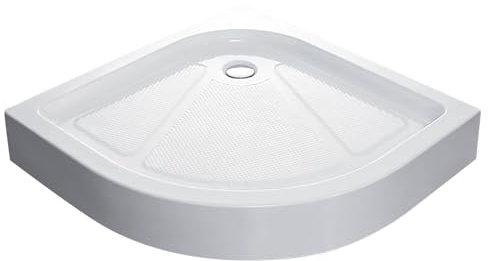 Plato Ducha, Plato de Ducha Curvo de Acrílico, Antideslizante con Soporte Ajustable de acero Inoxidable, Ideal para Baños Pequeños y Rincones(31.4in/80cm)