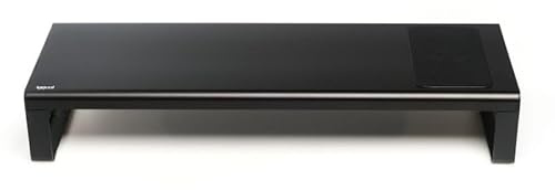 VoltShine Monitorerhöhung – Ergonomischer Ständer mit 4-Port-Hub und kabellosem Qi-Laden, ideal für die Optimierung von Platz und Komfort