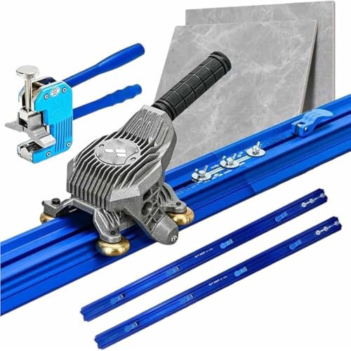 Professioneller Fliesenschneider für Porzellan und Keramik – mit rutschfesten Füßen, Doppelschienen und fünf langlebigen Rollen für präzises Schneiden