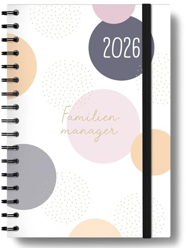 Paperlions Familienplaner 2026 Buch I 1 Woche 2 Seiten I 5 Spalten, Ringbuch I Praktischer Familienkalender mit Jahresübersichten, Schulferien uvm.