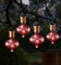 LED Solar Glühbirne Kugelleuchte Solarleuchte Terrasse Balkon Gartendeko (4 Stück Pink)