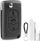 DXiongW Carcasa Llave de Coche 3 Botones CE0523 VA2 Compatible con Citroen Berlingo Dispatch Peugeot Partner Expert Fiat Scudo Toyota ProAce Carcasa para Llave Mando a Distancia Plegable con Llavero