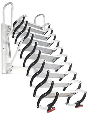 EYPKPL Extensión de la Escalera de Loft Escalera Escalera de Pared retráctil montada en la Pared Escalera telescópica de ático Interior/Exterior para escaleras de áticos en el hogar