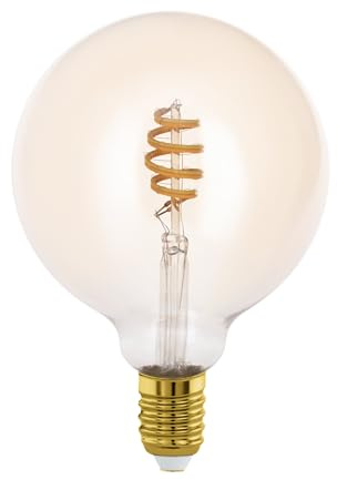 EGLO connect.z Smart-Home LED Leuchtmittel E27, G125, Matter, ZigBee | App und Sprachsteuerung Alexa, dimmbar, warmweiß-kaltweiß, 806 Lumen, 7 Watt, Vintage-Glühbirne amber