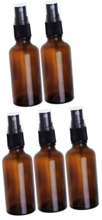 BEBEMOKO Braunglas Sprühflaschen 50 Ml Nachfüllbare Reise Flaschen Glas Leere Mehrwegflaschen Für Parfüm Kosmetik Reiseset 5 Stück