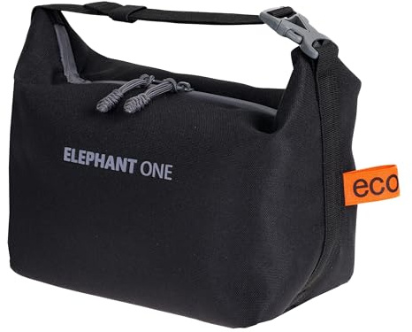 Kulturtasche Washbag Elephant Kulturbeutel One Eco 13130 Schwarz Grau +b | groß Damen Herren Large Kosmetiktasche Travel Reise Tasche Beautycase gepolstert Sauna Sport 6 L + Beutel Black Grey