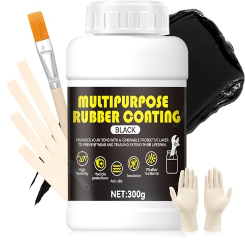 Ganbaro Multi-Purpose Rubber Coating, 300g Liquid rubber, Rubber Paint black, Waterproof Sealant, Flexible and Removable, Protective Coating for Pliers and Jewelry Tools DIY Crafts