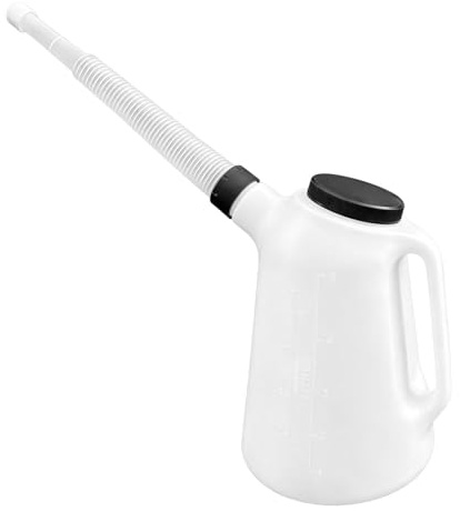 per olio, 5 l, contenitore per il cambio del fluido con beccuccio e coperchio, contenitore per olio automobilistico, per cucina e auto, misurazione cambiamento