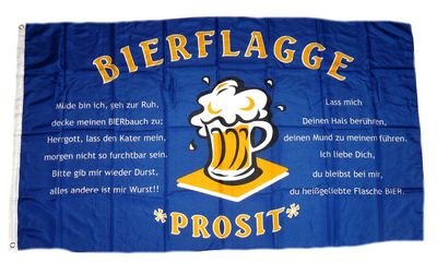 Flagge Fahne Bier Spruch Bierkrug 90 x 150 cm FLAGGENMAE®