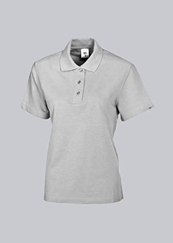 BP 1648-181-51-L Poloshirt für Frauen, 1/2 Ärmel, Polokragen mit Knopfleiste, 64 cm, 220,00 g/m² Stoffmischung, hellgrau, L