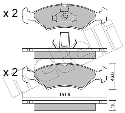 metelligroup 22-0093-0 - Made in Italy - Bremsbeläge