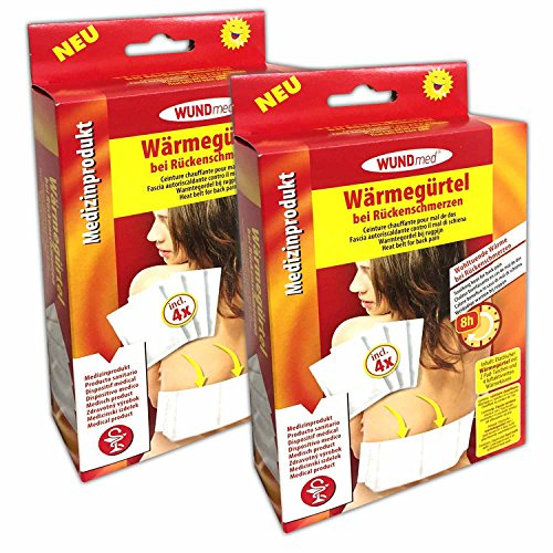 2er Set Wärmegürtel mit 8 Wärmekissen Wärme Rückengurt Heizkissen Wärmepads
