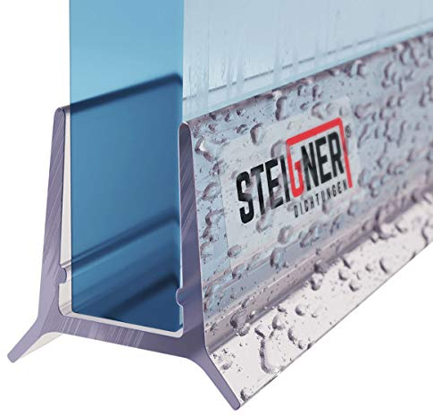 STEIGNER Joint de douche pour paroi en verre, 60cm, vitre 7/8 mm, joint d'étanchéité PVC droit pour les cabines de douche réctangulaires, UK24-08