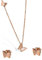 Cupimatch givré Papillon boucles d'oreille à tige et collier Set, 18 K Plaqué or rose Amour Bijoux Coffret cadeau pour femme