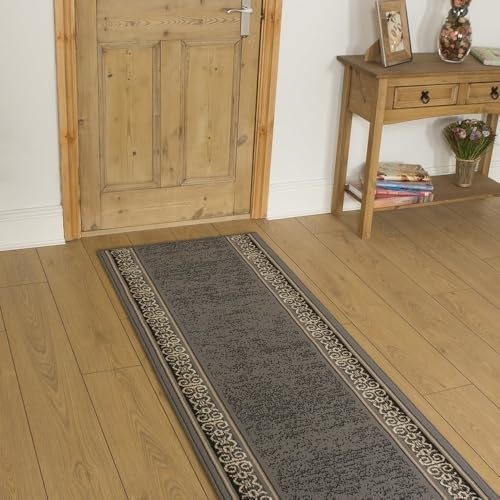 runrug Soft & Luxurious Hallway Runner Rug - Comfortable Carpet for Hall, Kitchen & Corridor - Stain-Resistant, Dirt-Resistant - Multiple Sizes - 70cm x 420cm - 9mm Thick - Tribal, Grey