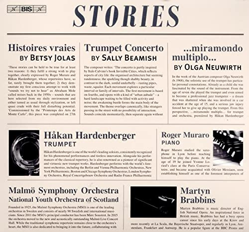 Stories: Betsy Jolas: Histoires vraies, Sally Beamish: Trumpet Concerto, Olga Neuwirth: miramondo multiplo