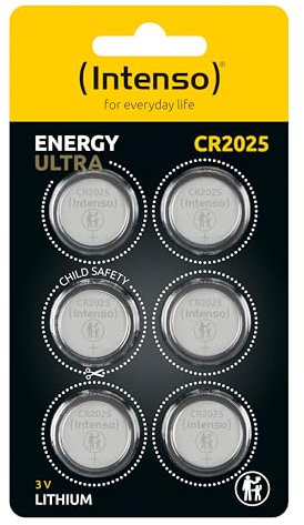 Intenso Energy Ultra CR2025 Lot de 6 Piles Bouton au Lithium sous Blister