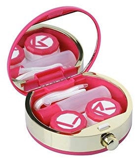 Women's Bottles Contact Lenses Case For Eyewear Accessories Contact Lens Box Eyewear Cases Portable (Color : Red)