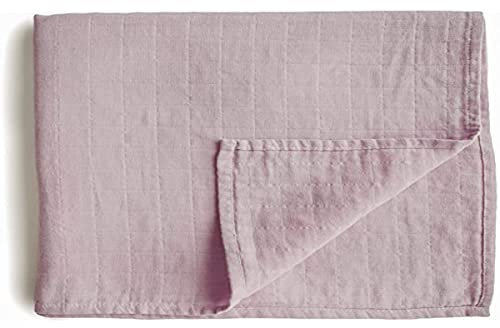 mushie Musselin Baby Wickeldecke | 100% Bio-Baumwolle | Sichere, Hochwertige & Langlebige Erstausstattung für Kleinkinder Kinder Jungs & Mädchen (Soft Mauve)