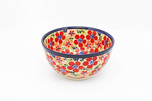 Ceramika Boleslawiec Handmade Polish Pottery Unikat Cereal Bowl (14cm) Holly Pattern