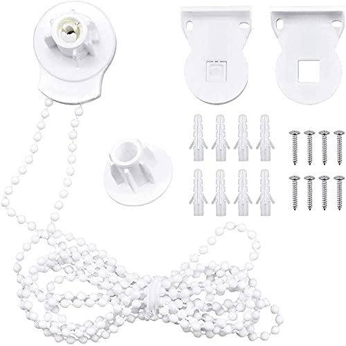 Roller Blind Fittings,25mm Roller Blind Brackets for Roller Blinds Repair,Repair Kit Curtain Roller Accessories for Curtain Repair with Beaded Chain & Screws for Windows