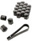LST 20x Sechskant Felgen Rachraube Abdeckkappen Kappen Set 19 mm schwarz Glanz