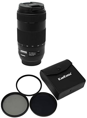 KamKorda Lens Filter Kit 67mm + EF 70-300mm f/4-5.6 IS II USM Camera Lens, Aperture Range: f/4 to f/45, Optical Image Stabilizer, Full-Time Manual Focus + 2 Year Warranty