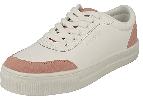ELLE SPORT Damen Memory Foam Sneaker, Weiß - Weiß / Rosa / Weiß - Größe: 39 EU