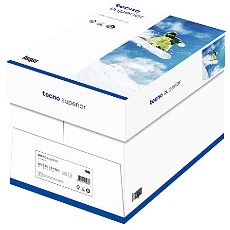 inapa Drucker-/ Kopierpapier tecno Superior: 120 g/m², A4, 1.250 Blatt (5x250), hochweiß