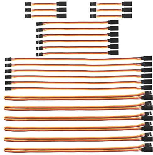 GTIWUNG 24 Stück 7,5/15/30/60CM RC Servo Verlängerungskabel,JR Servoverlängerung,Servokabel JR Stecker Verlängerung,Servo Extension Cable 22AWG 60 Kerne Kabel Futaba für Fernbedienung Flugzeuge