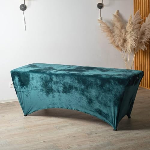 Verlängerter Liegenbezug für Massagebett | Bezug | 190 x 70 cm | Velours | Spannbetttuch für alle gängigen Kosmetikliegen, Massageliegen, Couches | Dunkelgrün