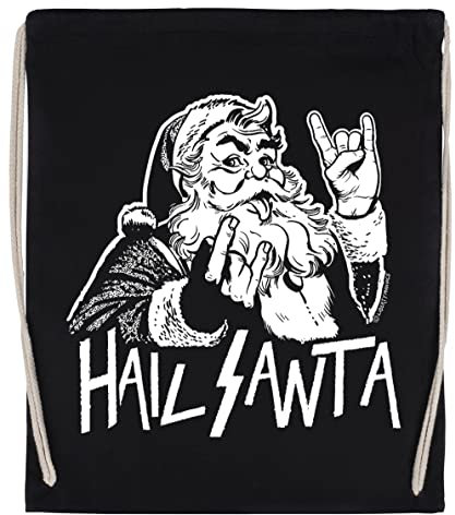 Hail Santa Schwarzer Turnbeutel Unisex Drawstring Black Gym Bag Unisex