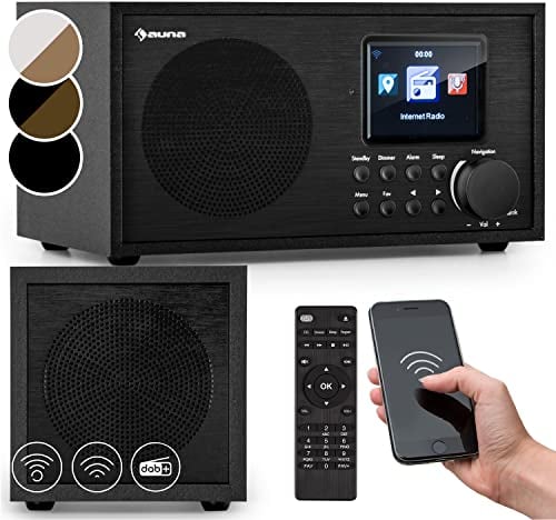 Auna Silver Star Radio, Aufladbares DAB-Radio, DAB Plus Radio mit Bluetooth, Radio Batteriebetrieben mit DAB/DAB+/FM, Küchenradio mit HCC-Display, Wecker, Radio mit Netzstecker, Mini-Radio Klein