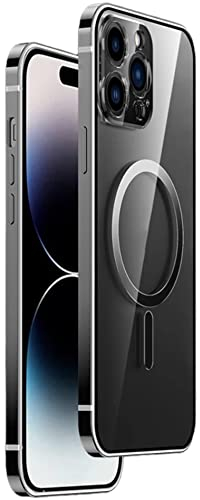 MarieLou Berlin Antigelb Edelstahlrahmen Metall Optik Hülle | iPhone 13 | 13 Pro | 13 Pro Max | Kompatibel mit Apple MagSafe Zubehör | Hard Case (13 Pro Max, Black)