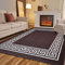 Door Mats Indoor Non Slip Mat Carpet Runners for Hallways Geometrical Border Low Profile Washable Runner Rug for Kitchen, Front Door Hall Hallways Living Room (120 x 170 cm, Brown Beige)