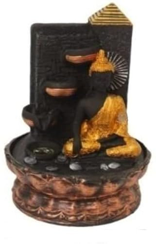 Brown Antique A Beautiful Fountain Statue of Black Golden Budhaji for Home and Office Decoration made up of Polyresin and Marble Powder