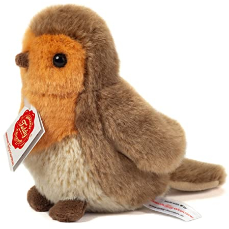 Teddy Hermann 94171 Rotkehlchen 15 cm, Kuscheltier, Plüschtier mit recycelter Füllung