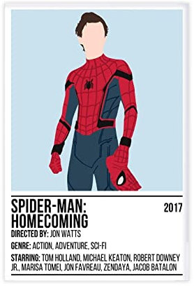 FABIVA Spider-Man Heimkehr-Poster, Filmposter, Filmposter, Leinwand, Poster, Schlafzimmer-Dekor, Sportlandschaft, Büro, Raumdekoration, Geschenk, ungerahmt, 20 x 30 cm