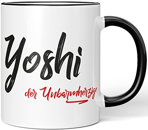 JUNIWORDS Tasse, Yoshi, der Unbarmherzige, Schwarz (5312048)