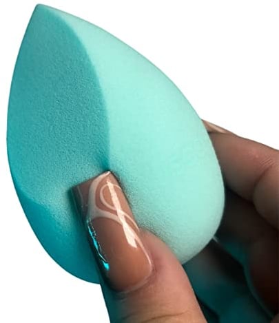 ISOCLEAN Cosmetic Makeup Sponge DUO, Beauty Sponge Set for Makeup Application of Liquid Foundation, Concealer, Blush, Cream & Powder, Teardrop Shape Blender for Easy Contouring - 2 Pack, Aqua
